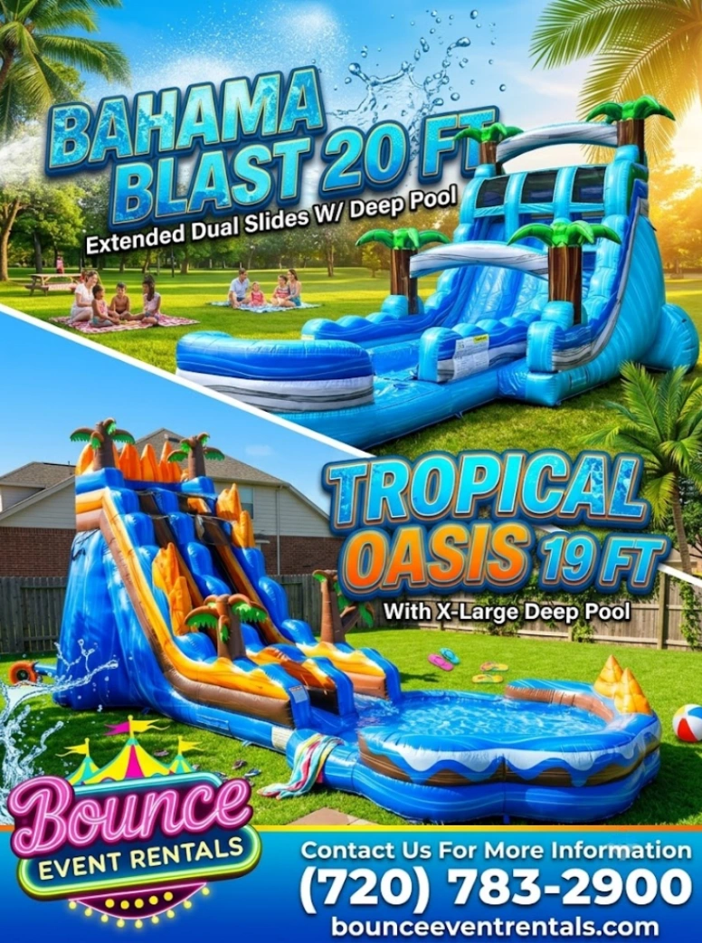 Bahama Blast Extended Dual Slides Deep Pool And Tropical Oasis With X Large Deep Pool rental for Conifer CO events in ZIP code 80433