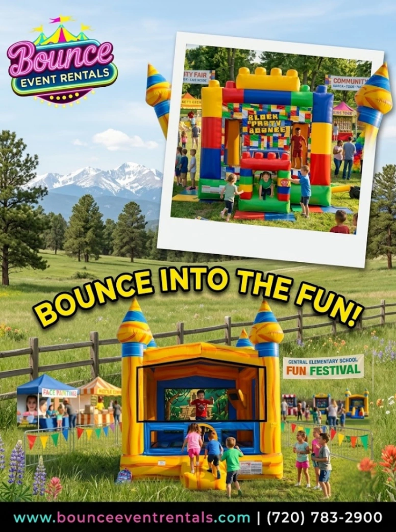 Block And Volcano Bounce House rental for Conifer CO events in ZIP code 80433