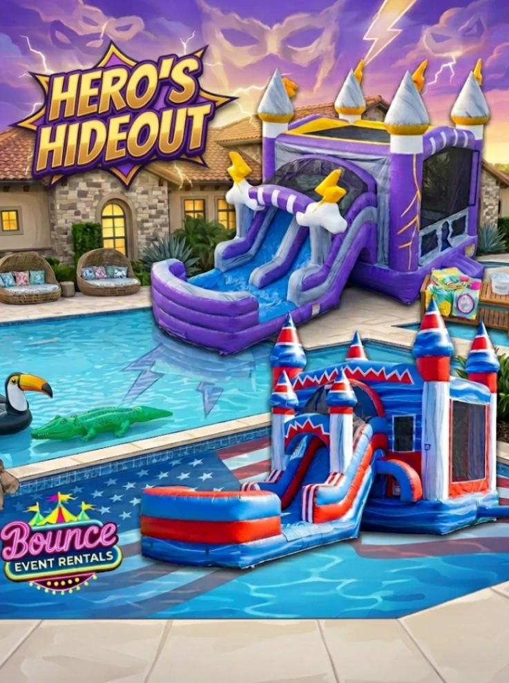 Purple Thunder And Flash Mega Bounce House rental for Conifer CO events in ZIP code 80433